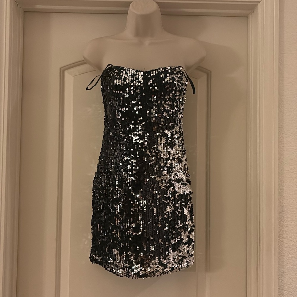 Vintage Fredrick’s Of Hollywood Reversible‎ Sequin Strapless Dress